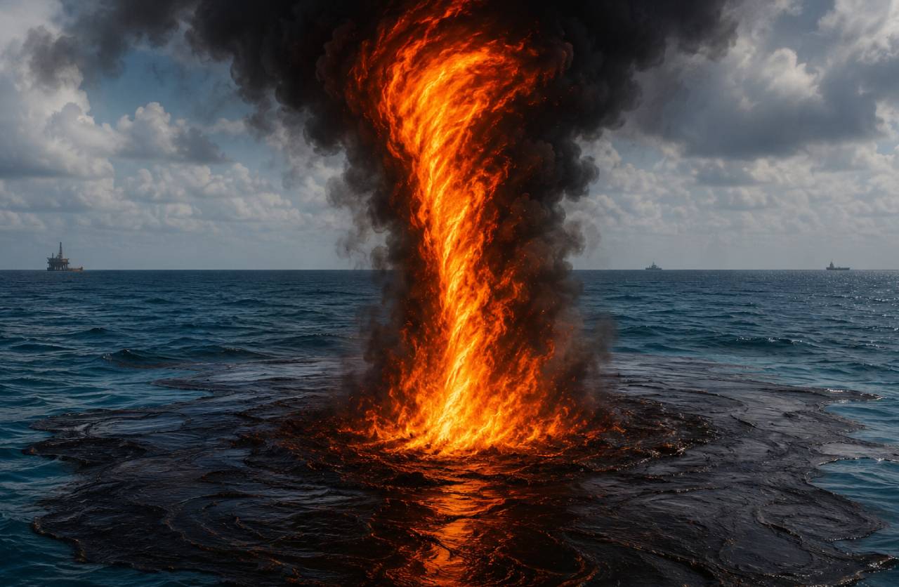 Limpando o óleo com tornados de fogo