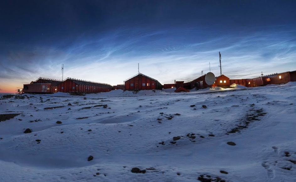 Nuvens noctilucentes aparecem na Antártica